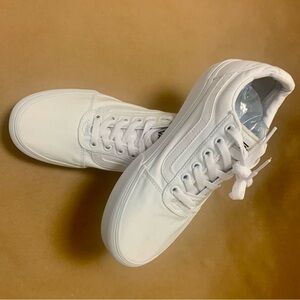Vans White Platform Sneakers - Size: 8.5